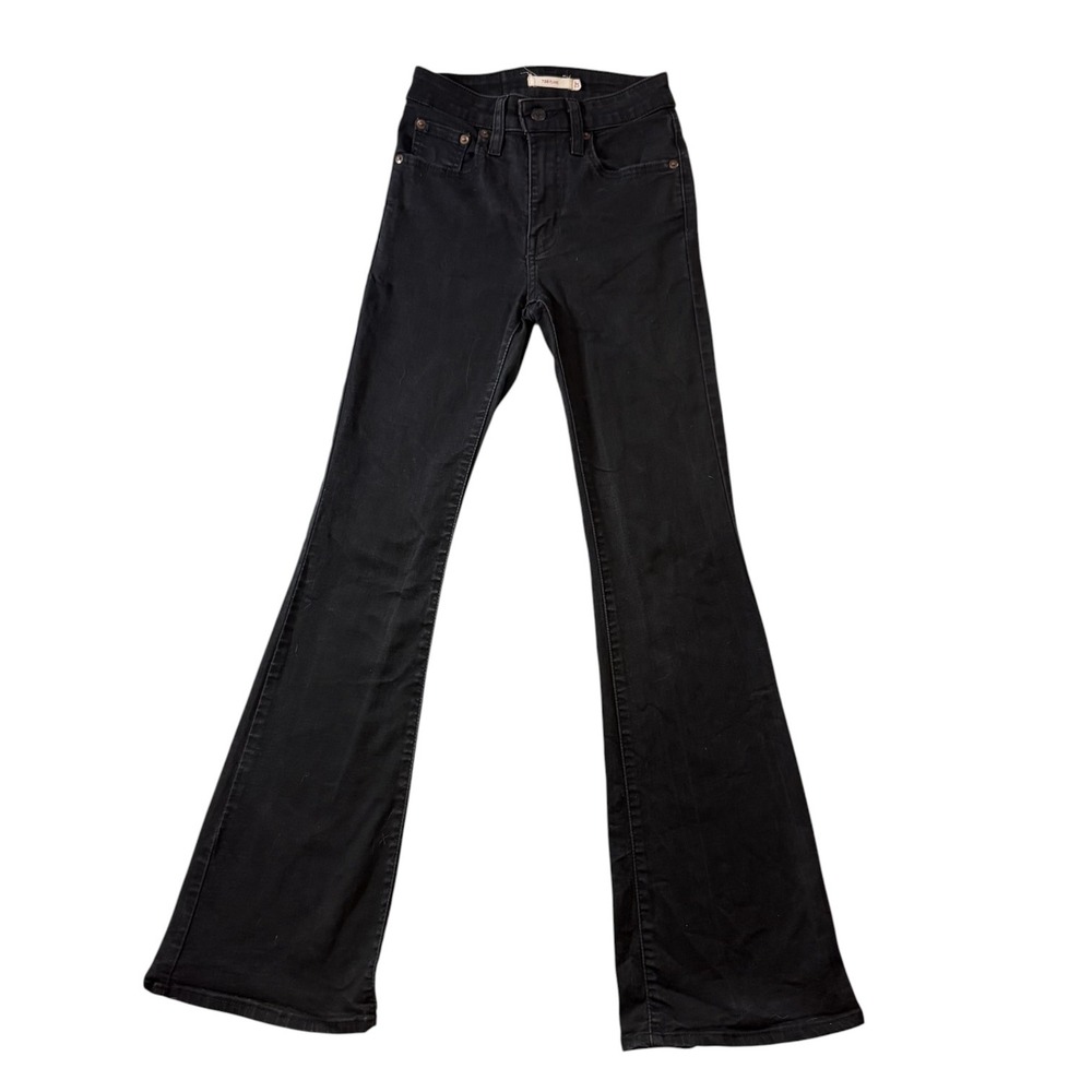 Levi's Black Flare Jeans Women's High Rise Stretch Boho Festival Y2K